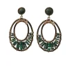 Fashion Barong Barong Oval Earrings Nilofar | Green... | | Little Soho