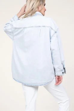 Best Sale American Vintage Oversized Denim Blouse Joybird | Blue... | | Little Soho
