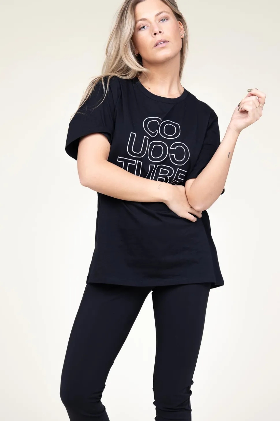 New Co'Couture Oversized T-Shirt With Logo Outline | Black... | | Little Soho