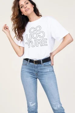 Cheap Co'Couture Oversized T-Shirt With Logo Outline | White... | | Little Soho