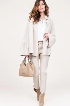 Sale STUDIO AR Oversized Wool Mix Cape Jacket Arte | Beige... | | Little Soho