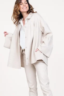 Sale STUDIO AR Oversized Wool Mix Cape Jacket Arte | Beige... | | Little Soho