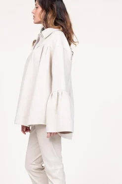 Sale STUDIO AR Oversized Wool Mix Cape Jacket Arte | Beige... | | Little Soho