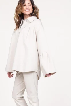 Sale STUDIO AR Oversized Wool Mix Cape Jacket Arte | Beige... | | Little Soho