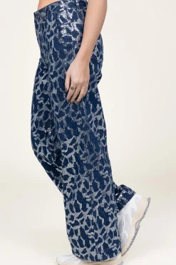 Outlet Co'Couture Pants With Sequins Segal | Blue... | | Little Soho