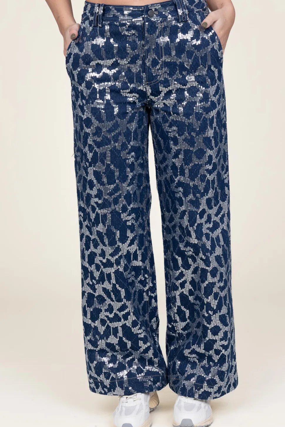 Outlet Co'Couture Pants With Sequins Segal | Blue... | | Little Soho
