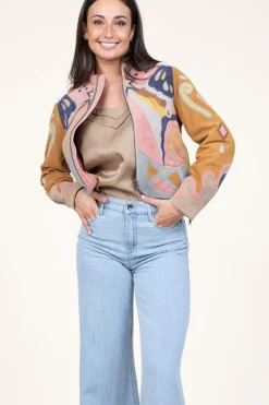 Outlet Berenice Patchwork Suede Jacket Varina | Camel... | | Little Soho