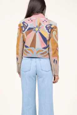 Outlet Berenice Patchwork Suede Jacket Varina | Camel... | | Little Soho