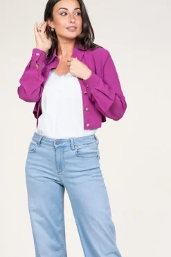 Clearance Liu Jo Pinstripe Cropped Blouse Trapani | Purple... | | Little Soho