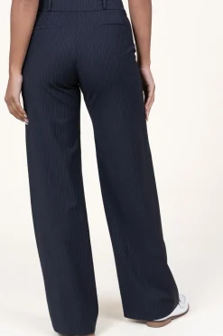 Hot ba&sh Pinstripe Straight Leg Trousers Pistachio | Blue... | | Little Soho