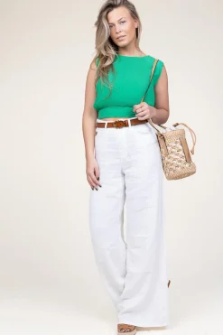 Store Liu Jo Pleated Cropped Top San Vito | Green... | | Little Soho