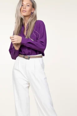 Online ba&sh Plisse Blouse Monica | Purple... | | Little Soho