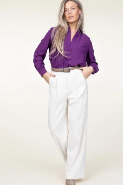 Online ba&sh Plisse Blouse Monica | Purple... | | Little Soho