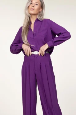 Online ba&sh Plisse Blouse Monica | Purple... | | Little Soho