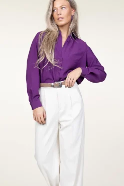 Online ba&sh Plisse Blouse Monica | Purple... | | Little Soho