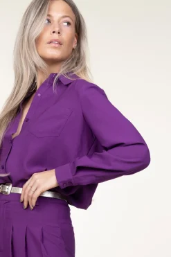Online ba&sh Plisse Blouse Monica | Purple... | | Little Soho