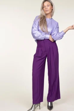 Fashion ba&sh Plisse Trousers Miley | Purple... | | Little Soho