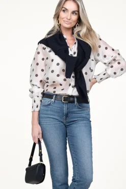 Hot Co'Couture Polkadot Blouse Drew | Black & White... | | Little Soho