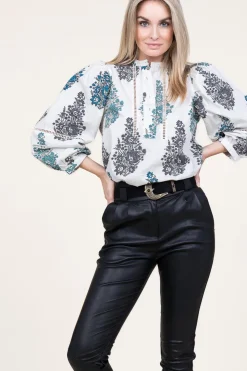 Best Antik Batik Poplin Blouse With Print Muguet | White... | | Little Soho