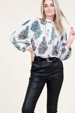 Best Antik Batik Poplin Blouse With Print Muguet | White... | | Little Soho