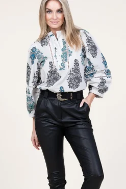 Best Antik Batik Poplin Blouse With Print Muguet | White... | | Little Soho