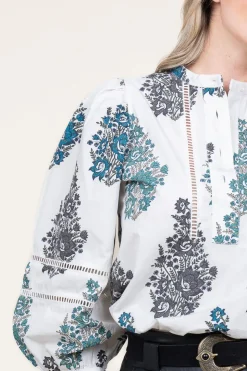 Best Antik Batik Poplin Blouse With Print Muguet | White... | | Little Soho