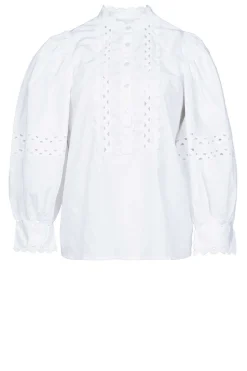 Online Antik Batik Poplin Blouse With Puffed Sleeves Rodo | White... | | Little Soho