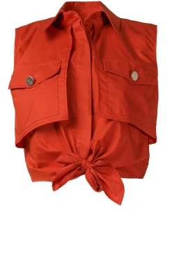 Fashion Liu Jo Poplin Blouse With Tie Detail Triscina | Orange... | | Little Soho