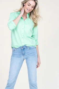 Cheap Moment Amsterdam Poplin Boyfriend Blouse Iconic | Green... | | Little Soho