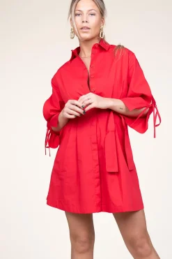 Outlet Liu Jo Poplin Button Through Dress With Pockets Valderice | Red... | | Little Soho