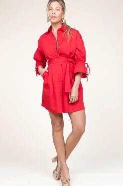 Outlet Liu Jo Poplin Button Through Dress With Pockets Valderice | Red... | | Little Soho