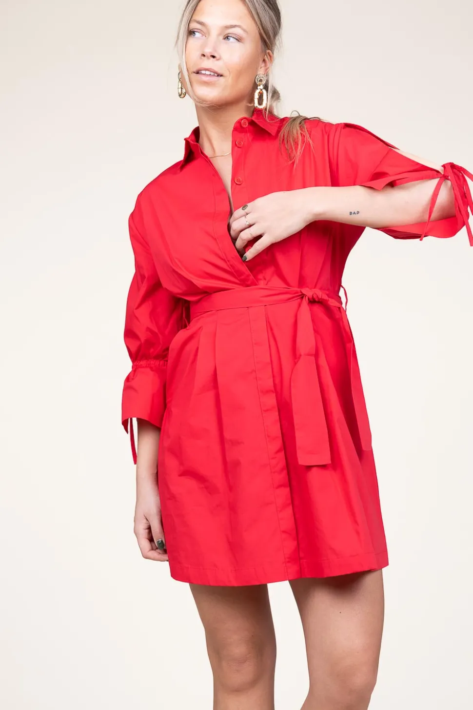 Outlet Liu Jo Poplin Button Through Dress With Pockets Valderice | Red... | | Little Soho