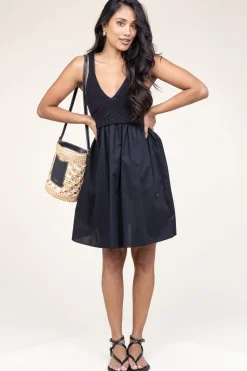 Clearance Liu Jo Poplin Crochet Mini Dress Marsala | Black... | | Little Soho