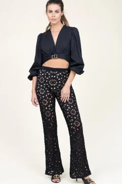 Cheap Twinset Poplin Cropped Top Zoela | Black... | | Little Soho