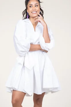 Online Devotion Poplin Dress With Belt Marlee | White... | | Little Soho