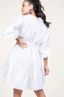 Online Devotion Poplin Dress With Belt Marlee | White... | | Little Soho