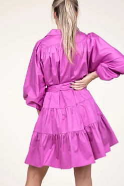 Best Sale Devotion Poplin Dress With Belt Marlee | Fuchsia... | | Little Soho