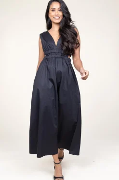 Shop Devotion Poplin Dress With Cut-Outs Kalipso | Black... | | Little Soho