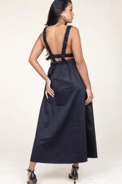 Shop Devotion Poplin Dress With Cut-Outs Kalipso | Black... | | Little Soho