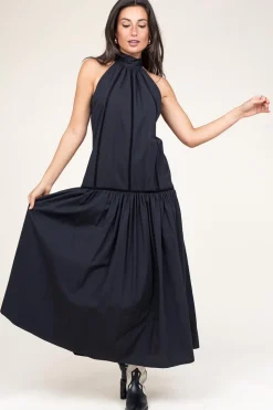 Cheap 45374 Poplin Maxi Dress Rhodos | Black... | March23 | Little Soho