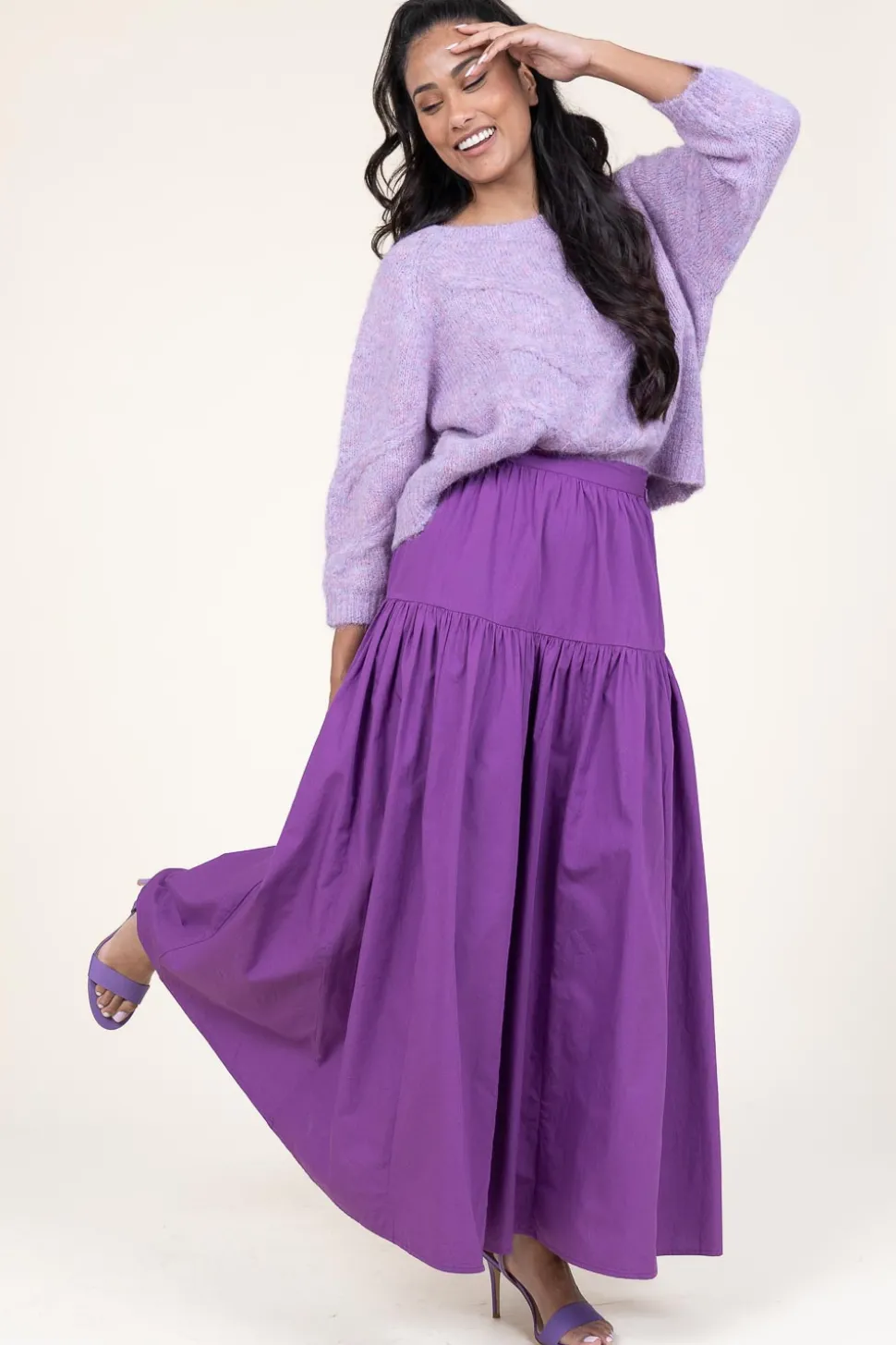 Cheap Antik Batik Poplin Maxi Skirt Pop | Purple... | | Little Soho