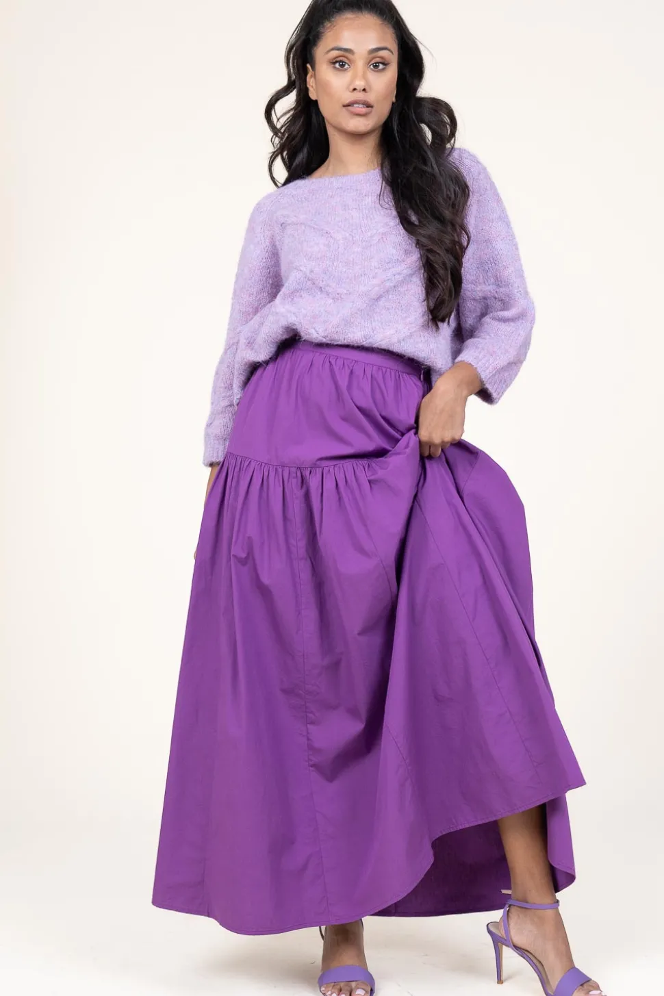 Cheap Antik Batik Poplin Maxi Skirt Pop | Purple... | | Little Soho
