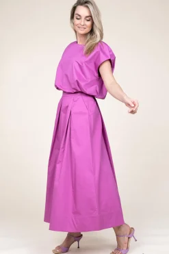 Hot Devotion Poplin Maxi Skirt With Pockets Kelly | Fuchsia Purple... | | Little Soho