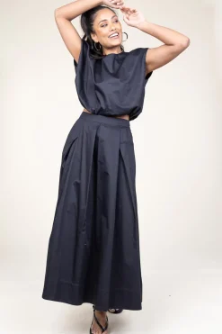 Flash Sale Devotion Poplin Maxi Skirt With Pockets Kelly | Black... | | Little Soho