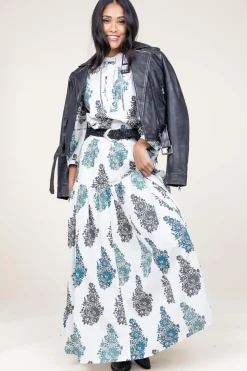 Best Antik Batik Poplin Maxi Skirt With Print Muguet | White... | | Little Soho