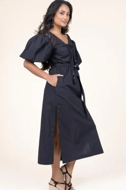 Cheap Scarlett Poppies Poplin Midi Dress Trophelia | Black... | | Little Soho