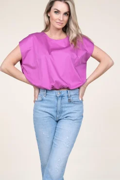 Best Devotion Poplin Top With Elastic Band Lanthi | Fuchsia Purple... | | Little Soho