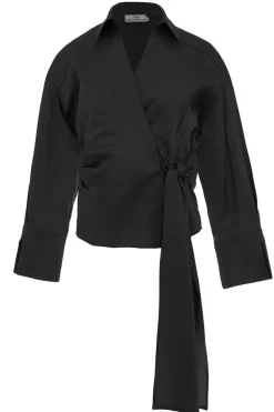 Sale Devotion Poplin Wrap Top Ramona | Black... | | Little Soho