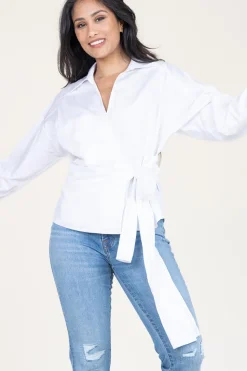 Cheap Devotion Poplin Wrap Top Ramona | White... | | Little Soho