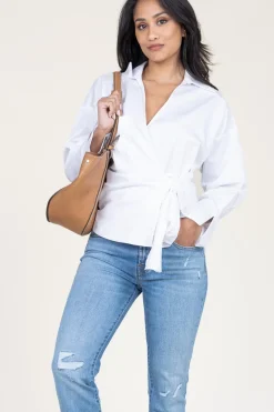 Cheap Devotion Poplin Wrap Top Ramona | White... | | Little Soho